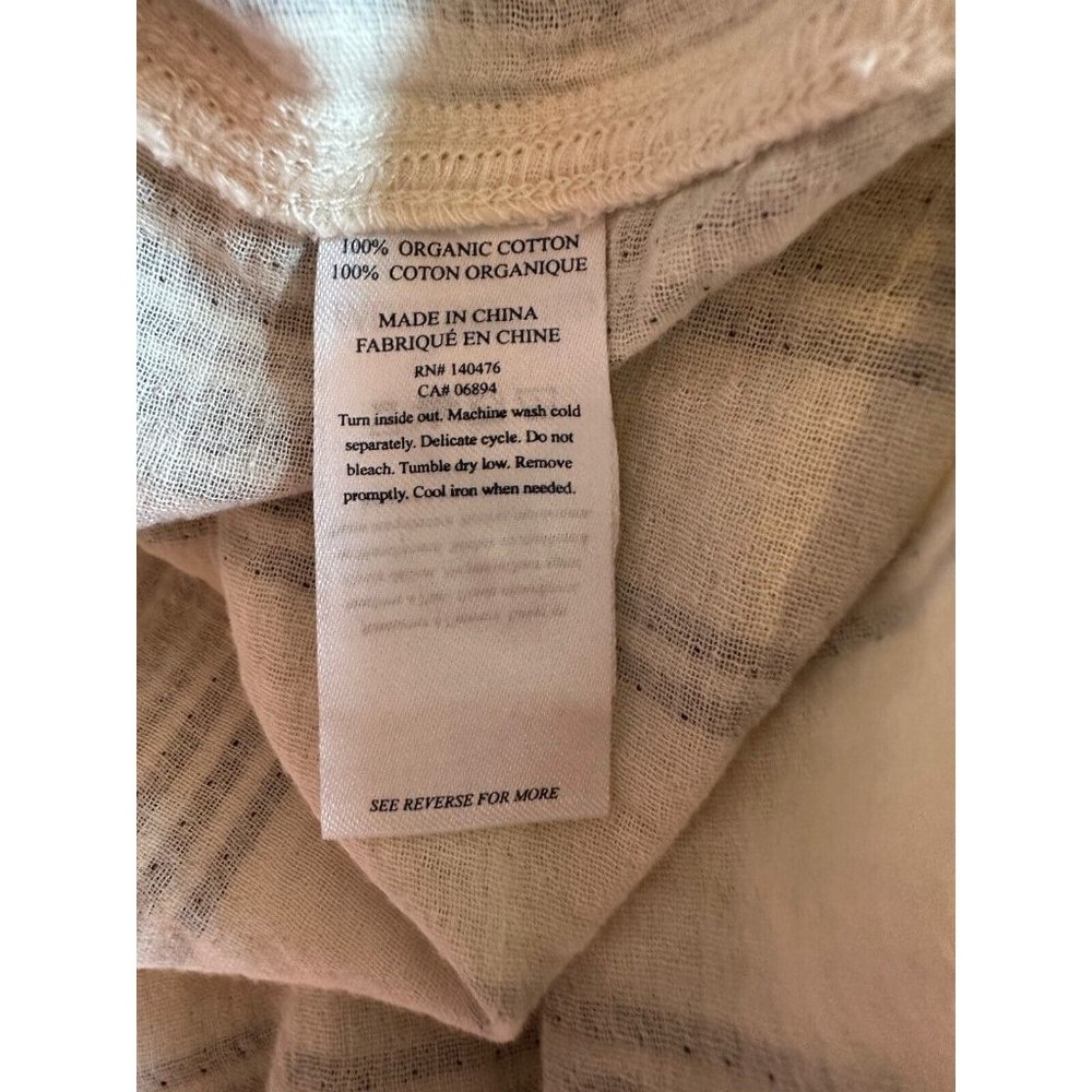 Faherty Dream Gauze Organic Cotton Iris In Cream Tidal Wave Dobby Dress Sz L NWT - Picture 14 of 15